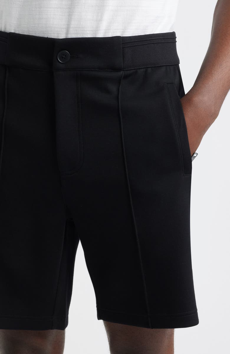 Bugatchi Soft Touch Pintuck Shorts, Alternate, color, Black