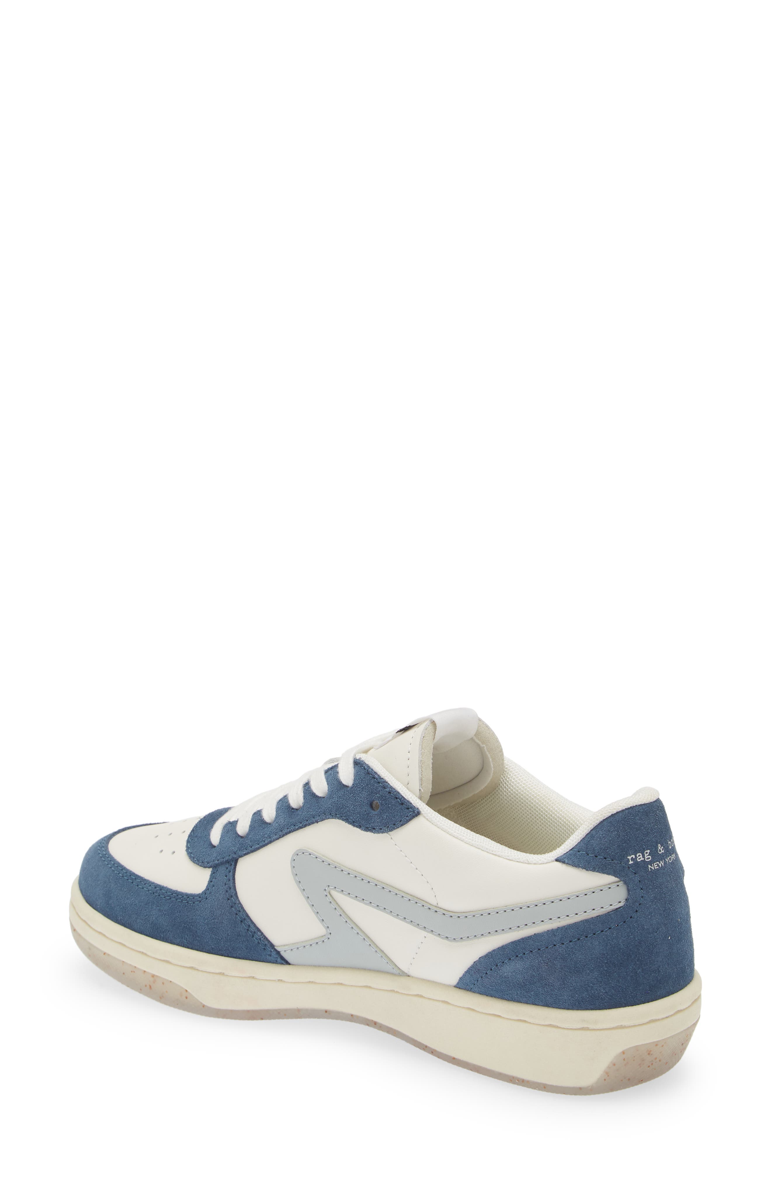Retro Court Sneaker, Alternate, color, OFF WHITE/ BLUE