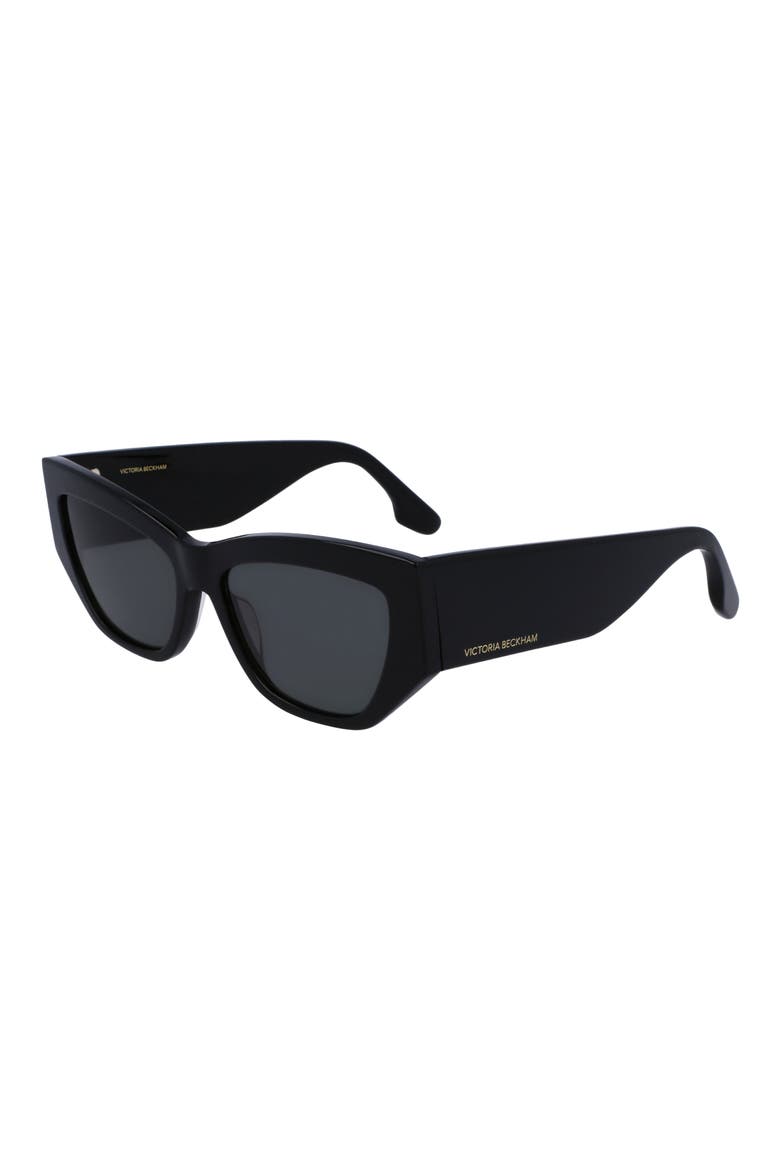 55mm Cat Eye Sunglasses, Alternate, color, BLACK