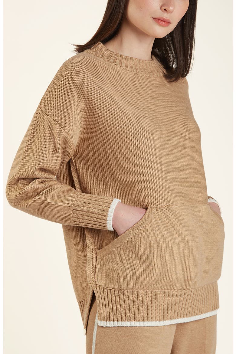 Merino Cozy Tunic Sweatshirt, Alternate, color, Camel