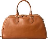 HYER GOODS La Via Italian Leather Weekender Bag