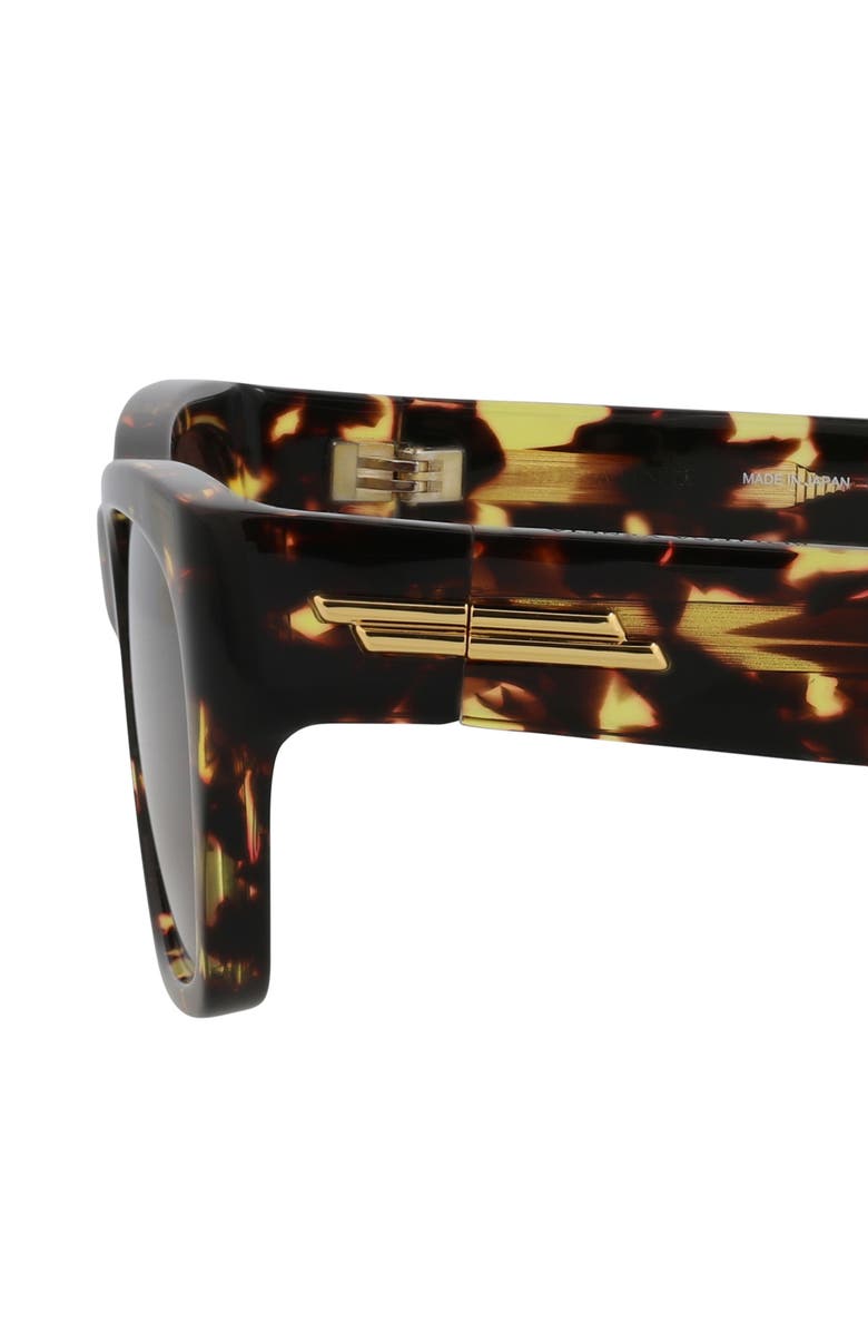 Bottega Veneta 55mm Rectangular Sunglasses, Alternate, color, Havana/ Brown