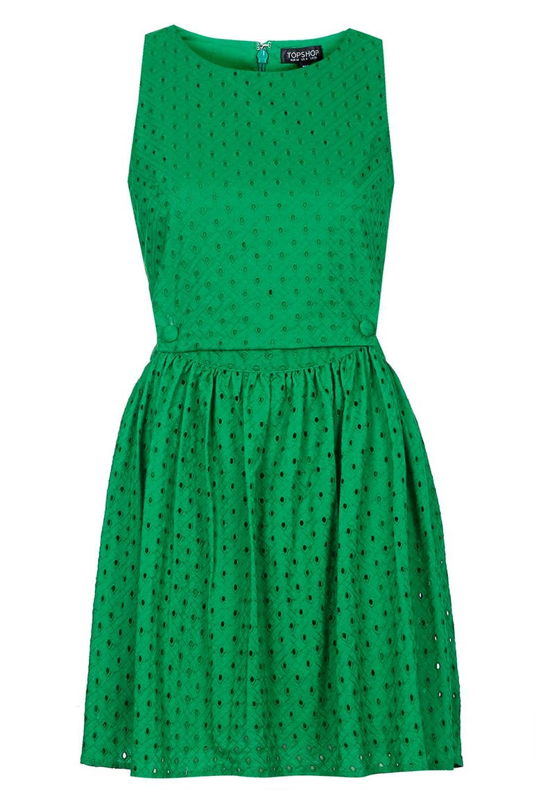 Embroidered Pinafore Dress, Alternate, color, GREEN