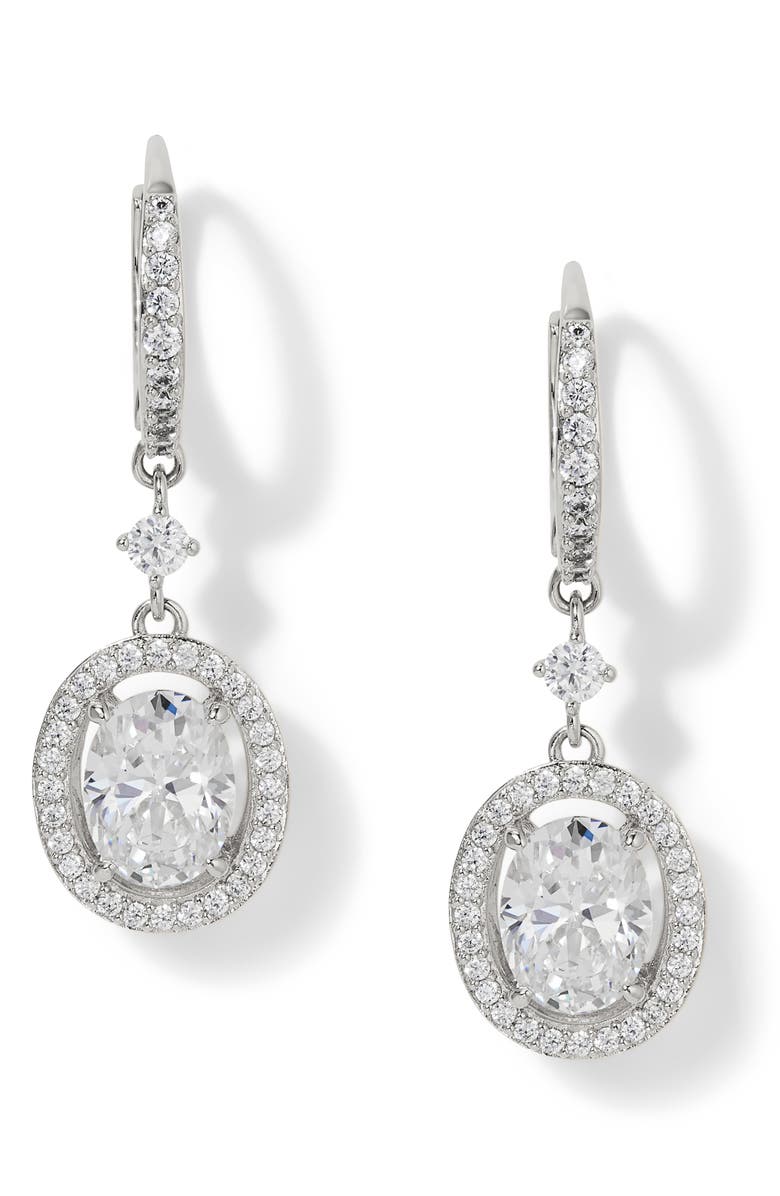 Nadri Radiant Halo Drop Earrings, Main, color,