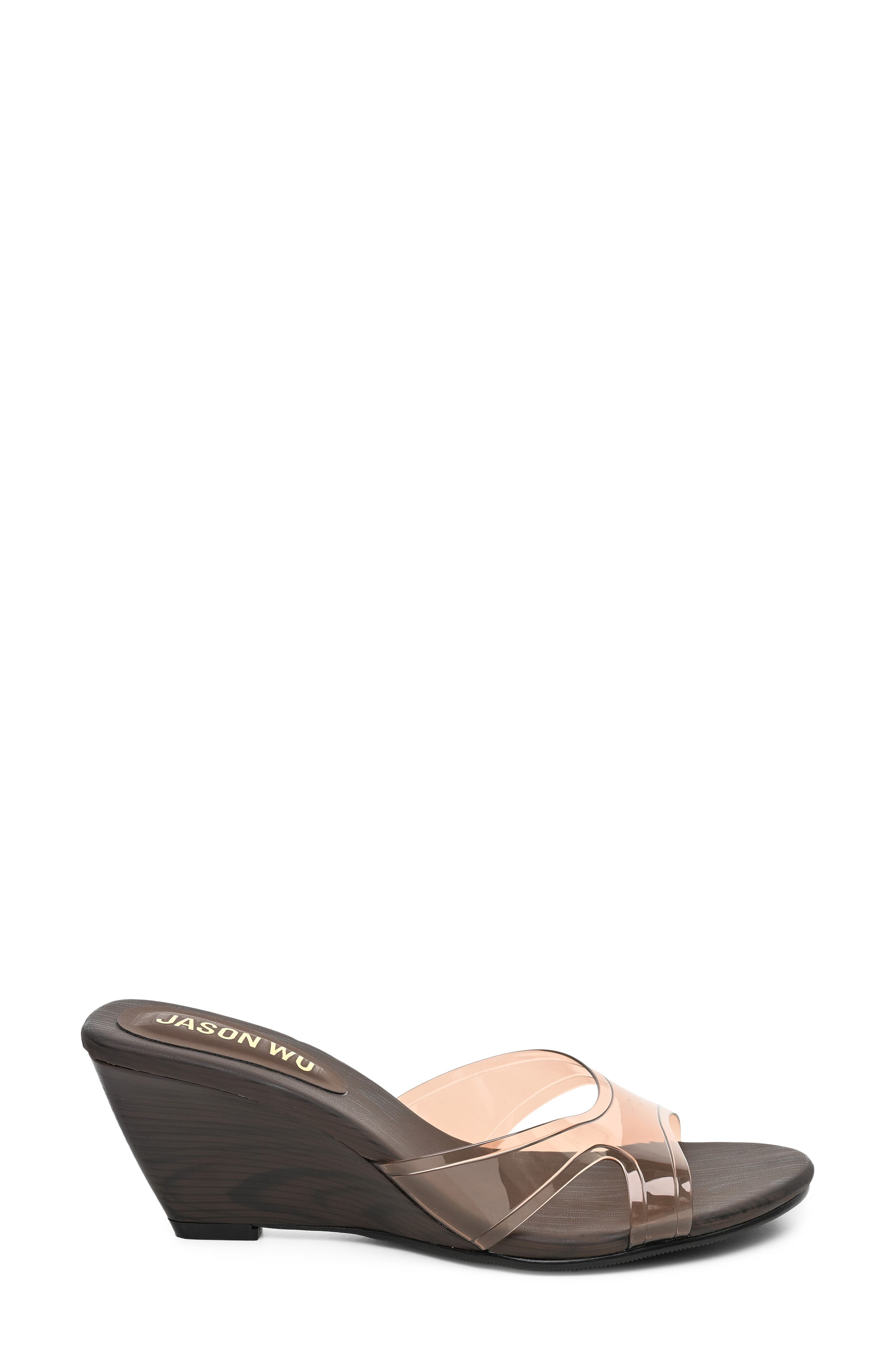 Stacker Wedge Slide Sandal, Alternate, color, BROWN CLEAR