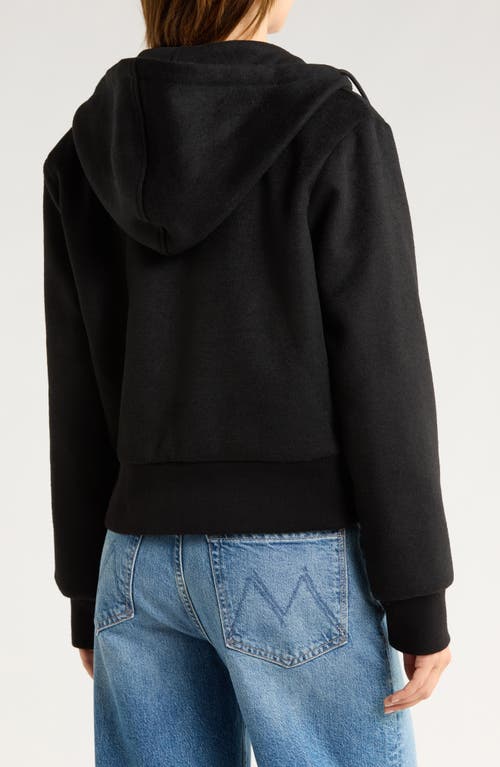 Hudson Jeans Hooded Full Zip Jacket In Black