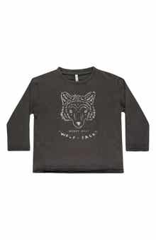 Rylee + Cru Kids' Raw Edge Cotton Graphic T-Shirt