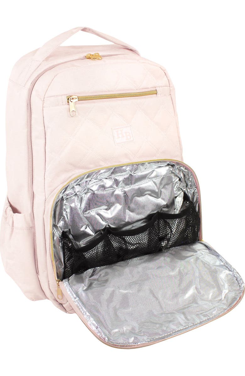 Hudson Baby Luxury Diaper Backpack Kit with Portable Changing Mat, Alternate, color, Powder Pink