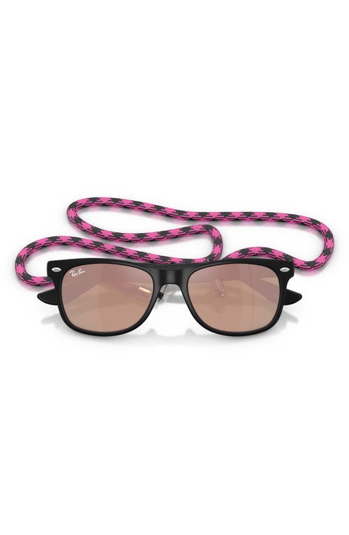 Ray Ban Ray-ban Kids' Junior Wayfarer 50mm Gradient Square Sunglasses In Rubber Black/rose