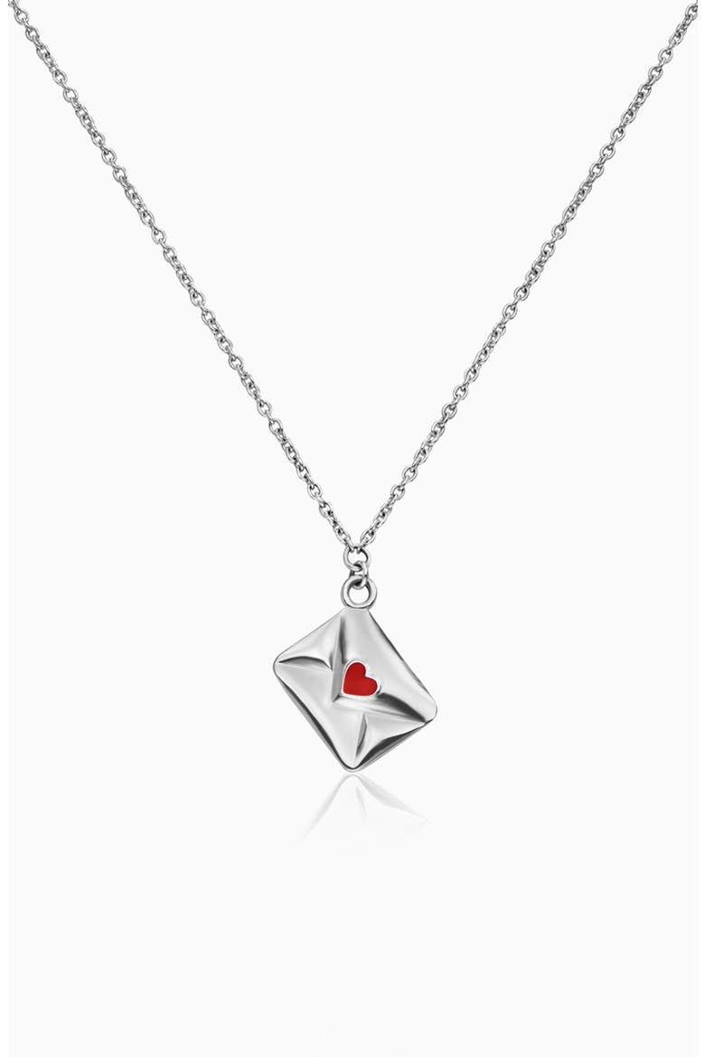 Sealed with a Kiss Necklace, Main, color, Sterling Silver
