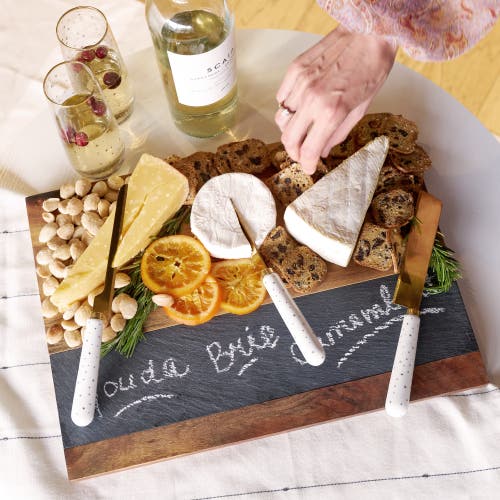 Twine Wood With Slate Cheese And Charcuterie Board In Wood