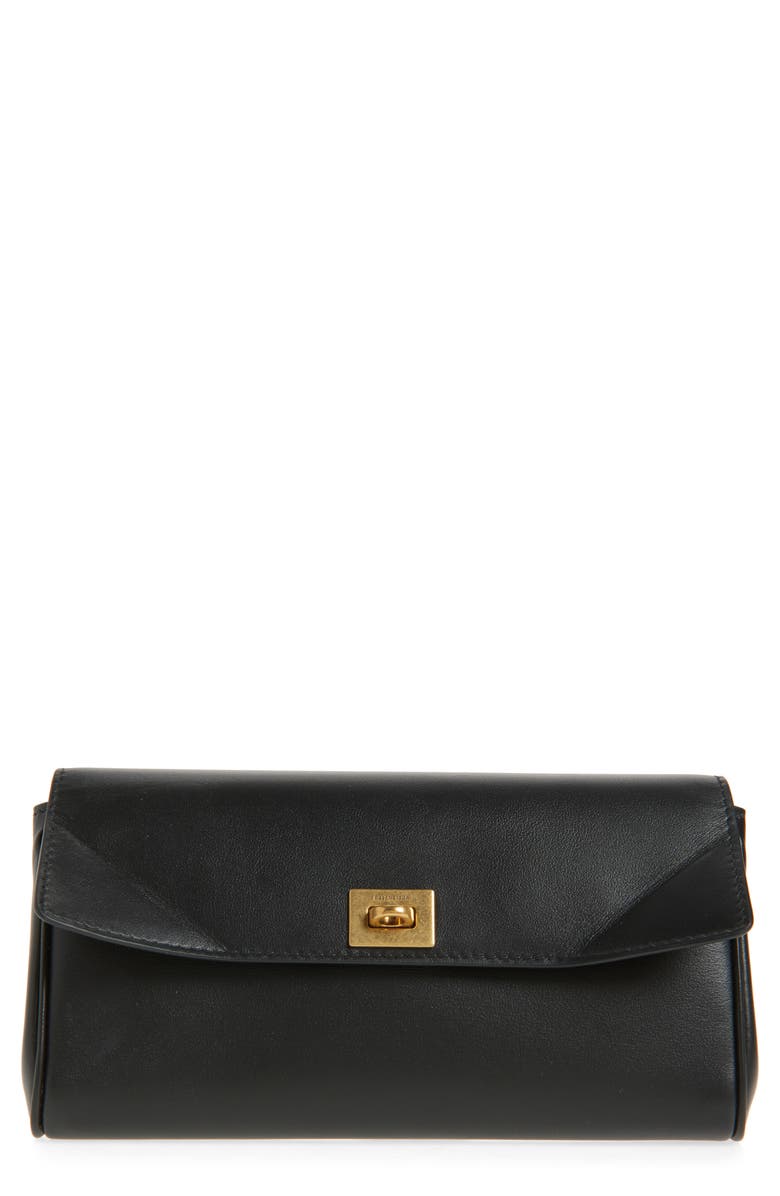 Balenciaga Rodeo Leather Continental Wallet, Main, color, 1000 Black