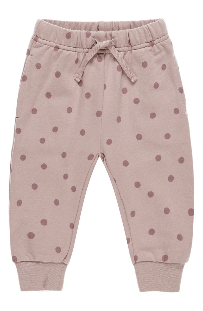 QUINCY MAE Fleece Organic Cotton Blend Sweatpants, Main, color, Polka Dots