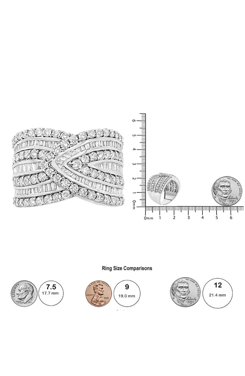 Haus of Brilliance .925 Sterling Silver 2 3/8 Cttw Diamond Multi Row Overlay Band Ring, Alternate, color, Silver