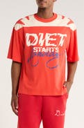DIET STARTS MONDAY Yoke Colorblock Cotton T-Shirt