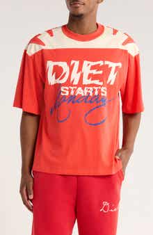 DIET STARTS MONDAY Yoke Colorblock Cotton T-Shirt