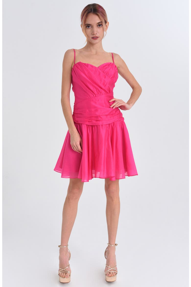 Camhara Ruched Detail Minidress, Alternate, color, HOT PINK