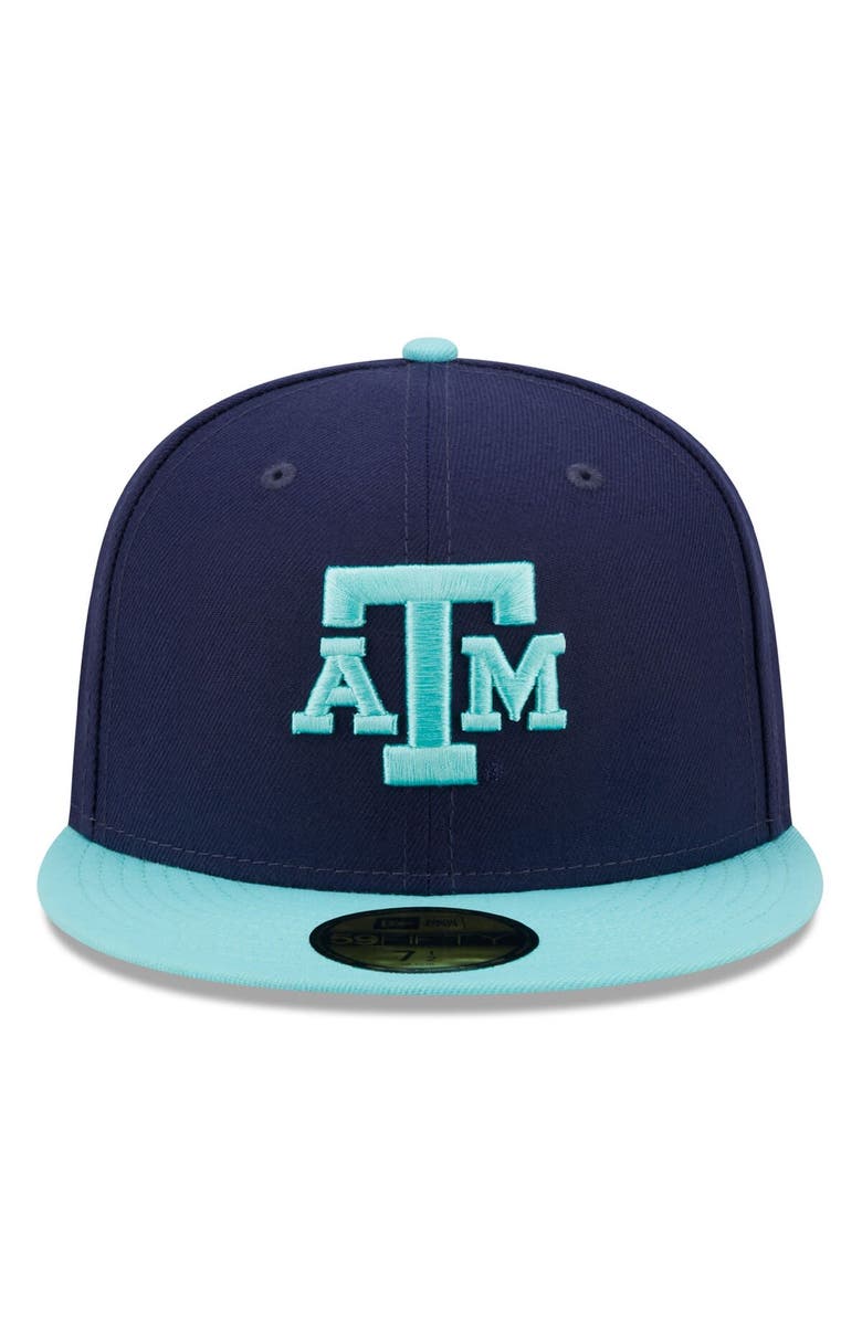 New Era Men's New Era Navy/Light Blue Texas A&M Aggies 59FIFTY Fitted Hat, Alternate, color,