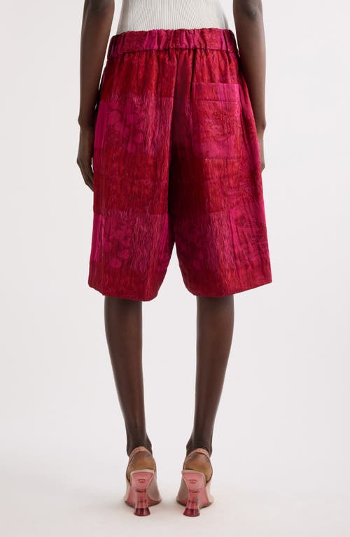 Shop Dries Van Noten Pomy Jacquard Shorts In Fuchsia