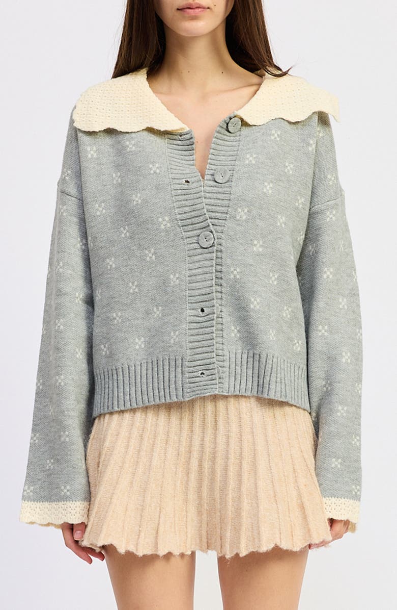 JACQUIE THE LABEL Georgia Contrast Collar Cardigan, Main, color, 