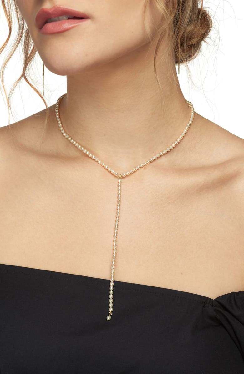 Poppy Finch Keshi Pearl Y-Necklace, Alternate, color,