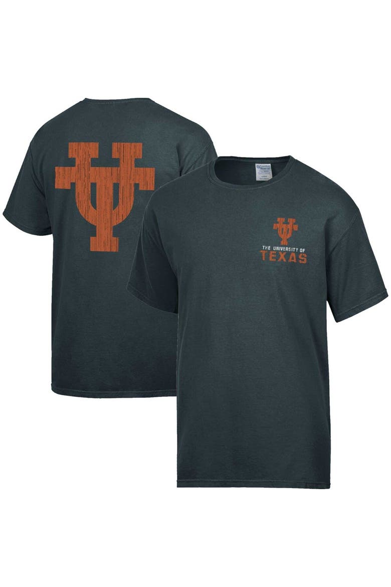 Men's Comfort Wash Charcoal Texas Longhorns Vintage Logo T-Shirt, Alternate, color, Charcoal