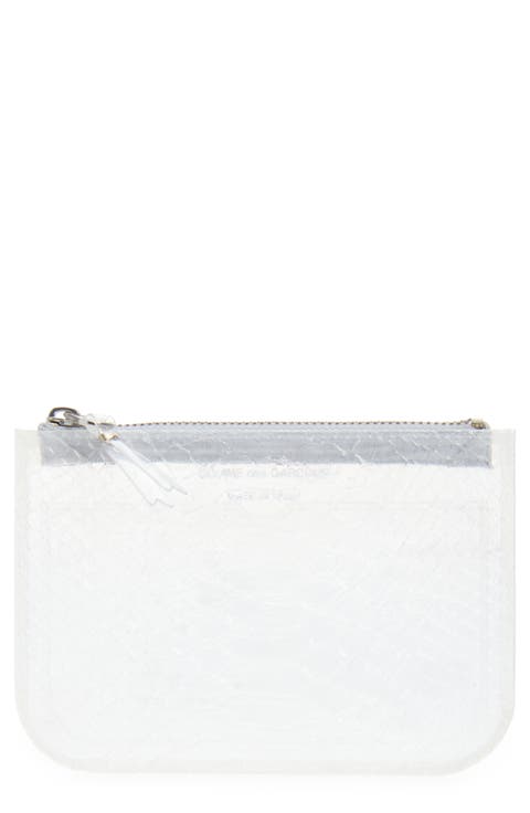 Small Snakeskin Embossed Transparent Zip Pouch