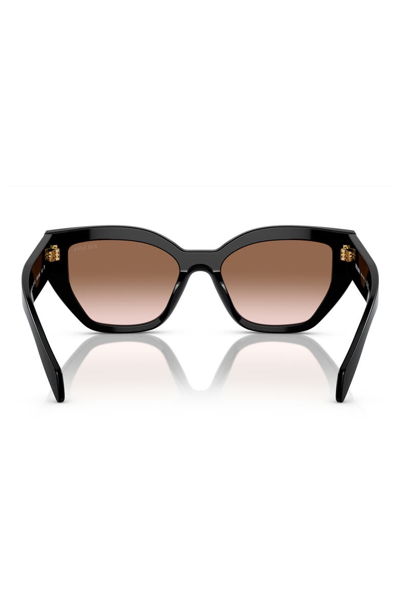 53mm Butterfly Polarized Sunglasses, Alternate, color, BLACK