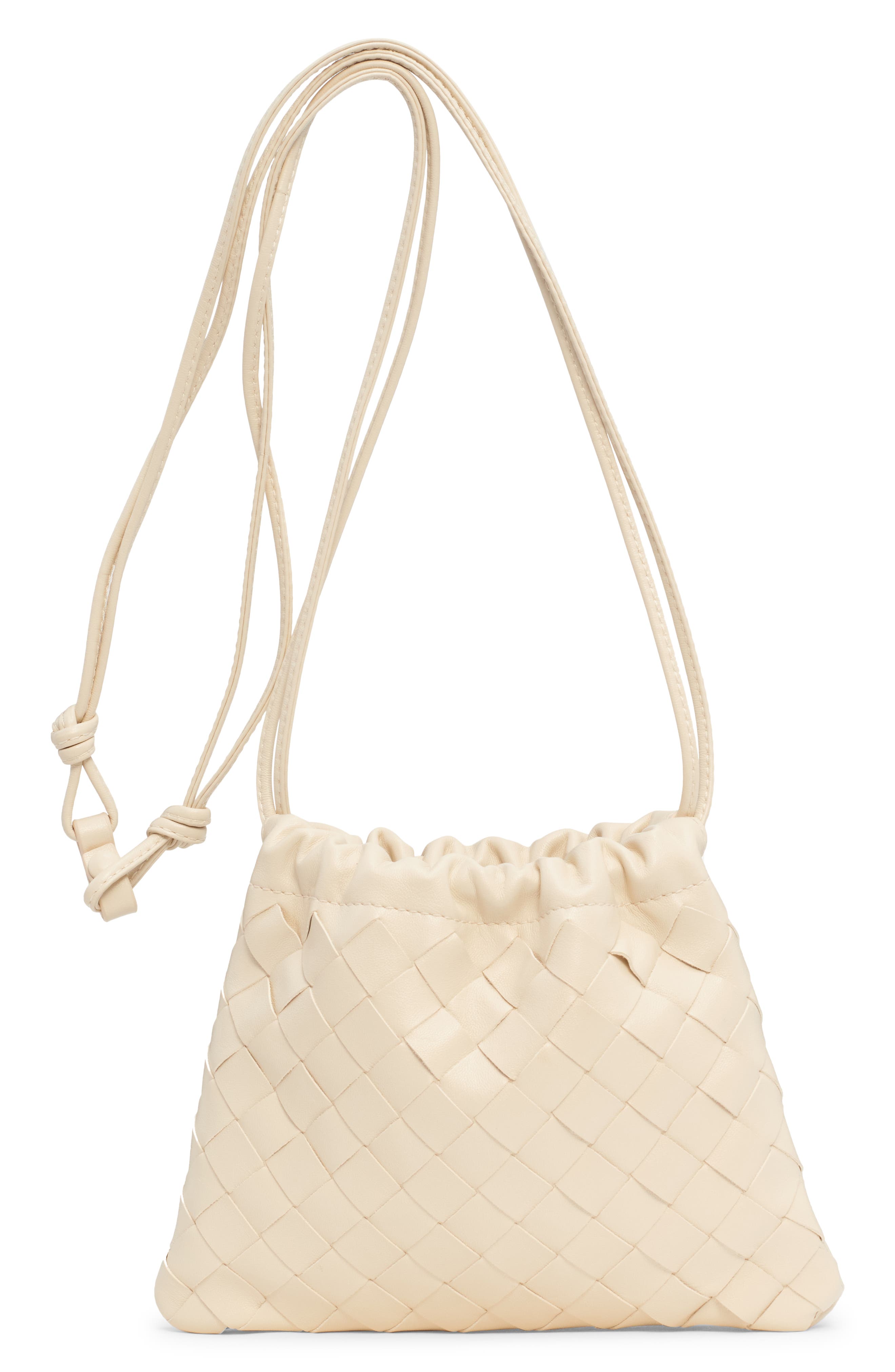 Bottega Veneta Small Dustbag Intrecciato Leather Shoulder Bag, Alternate, color, 9197 Sea Salt-Gold