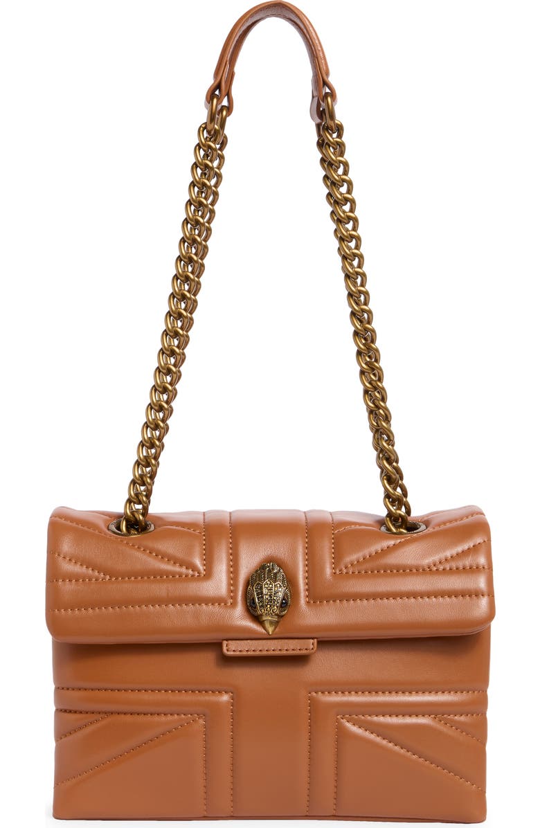 Kurt Geiger London Union Jack Leather Crossbody Bag, Main, color, Light/Pastel Brown