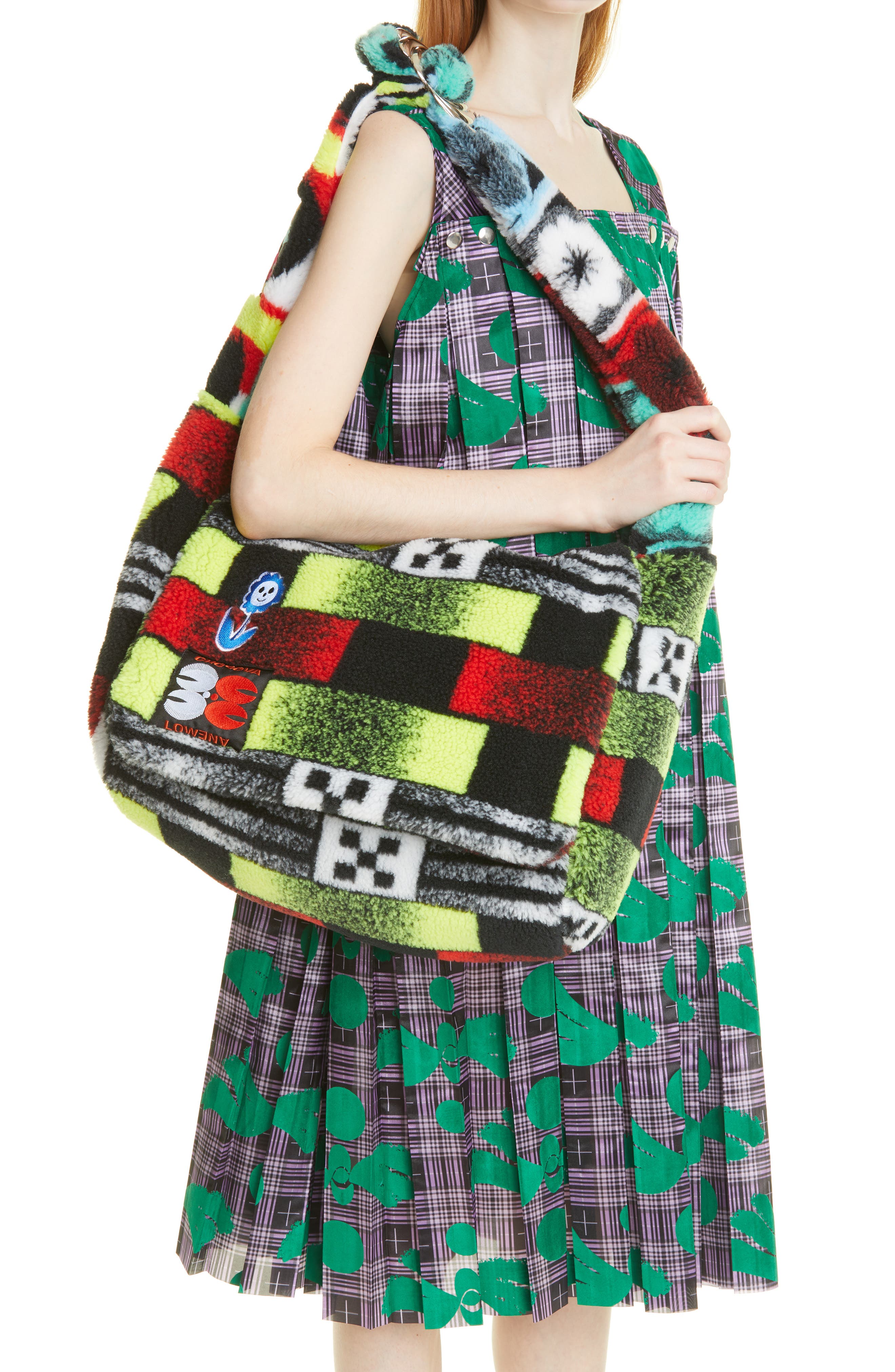 Chopova Lowena Patchwork Fleece Shoulder Bag, Alternate, color, 