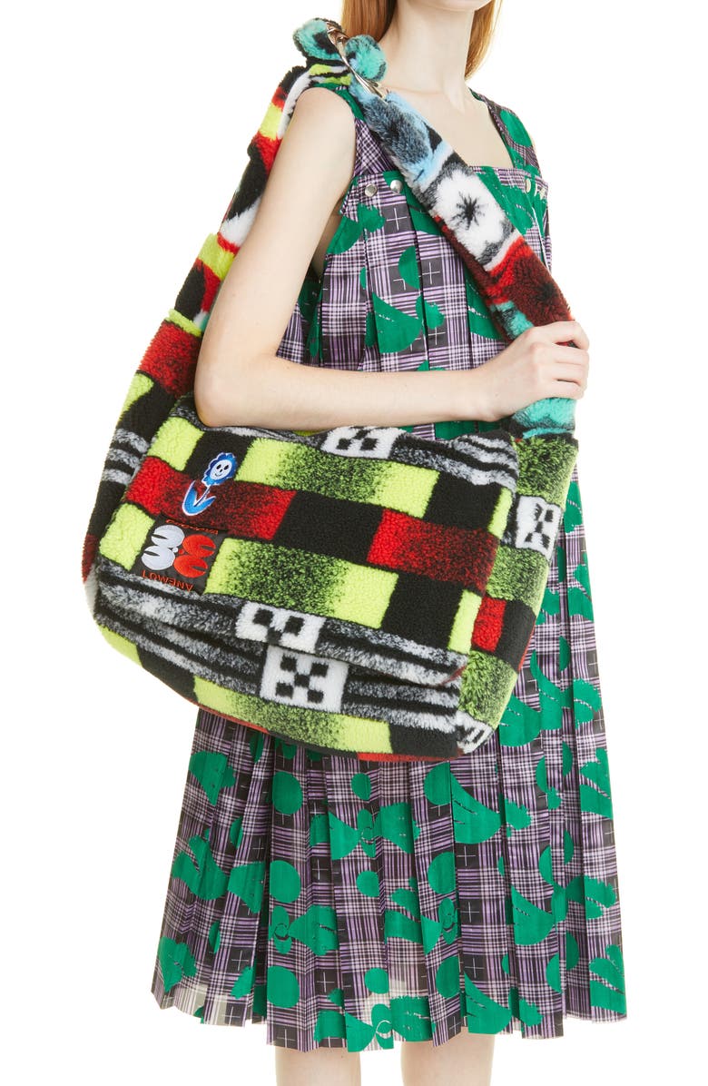Chopova Lowena Patchwork Fleece Shoulder Bag, Alternate, color,