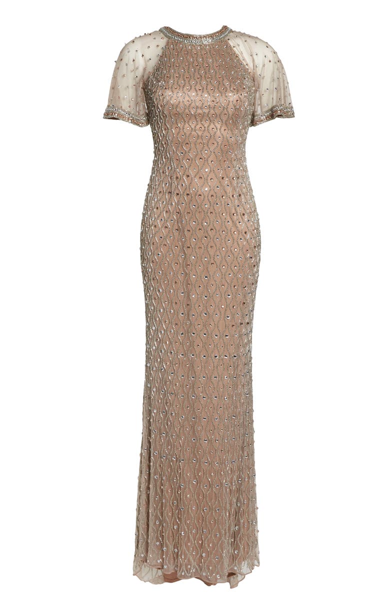 Mac Duggal Crystal & Bead Embellished Gown, Alternate, color,