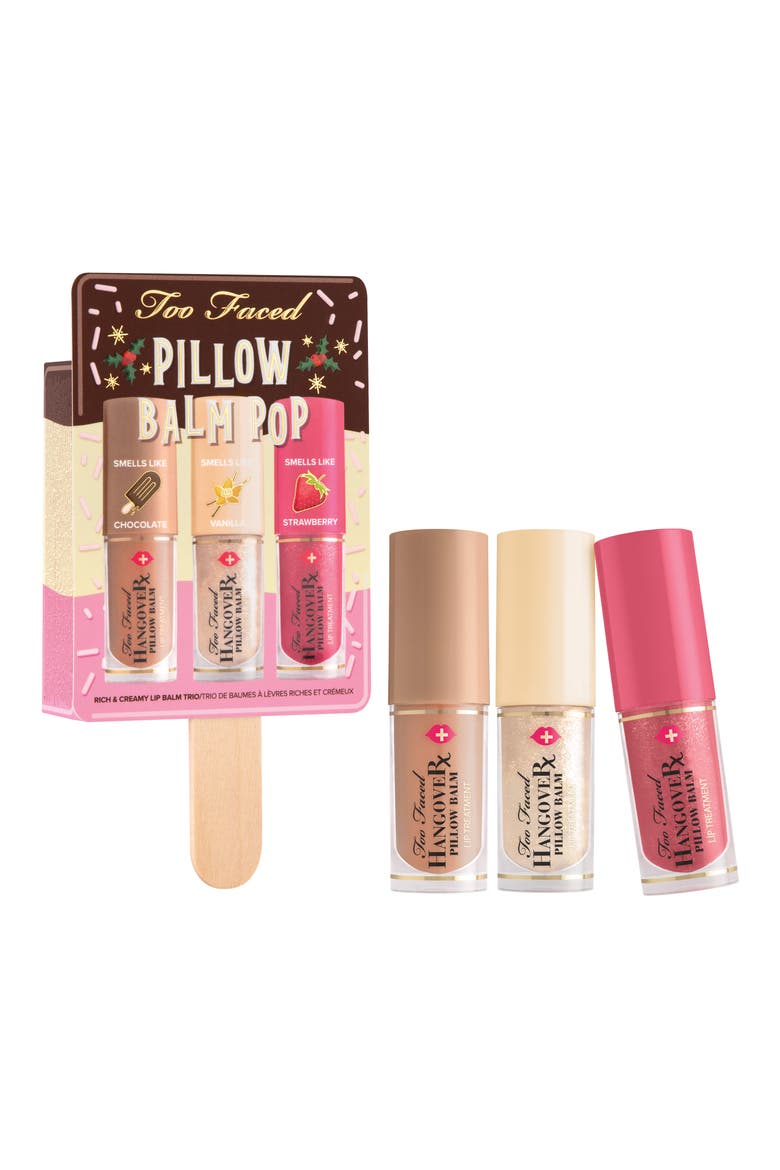Pillow Balm Pop Rich & Creamy Lip Balm Trio, Main, color, NO COLOR