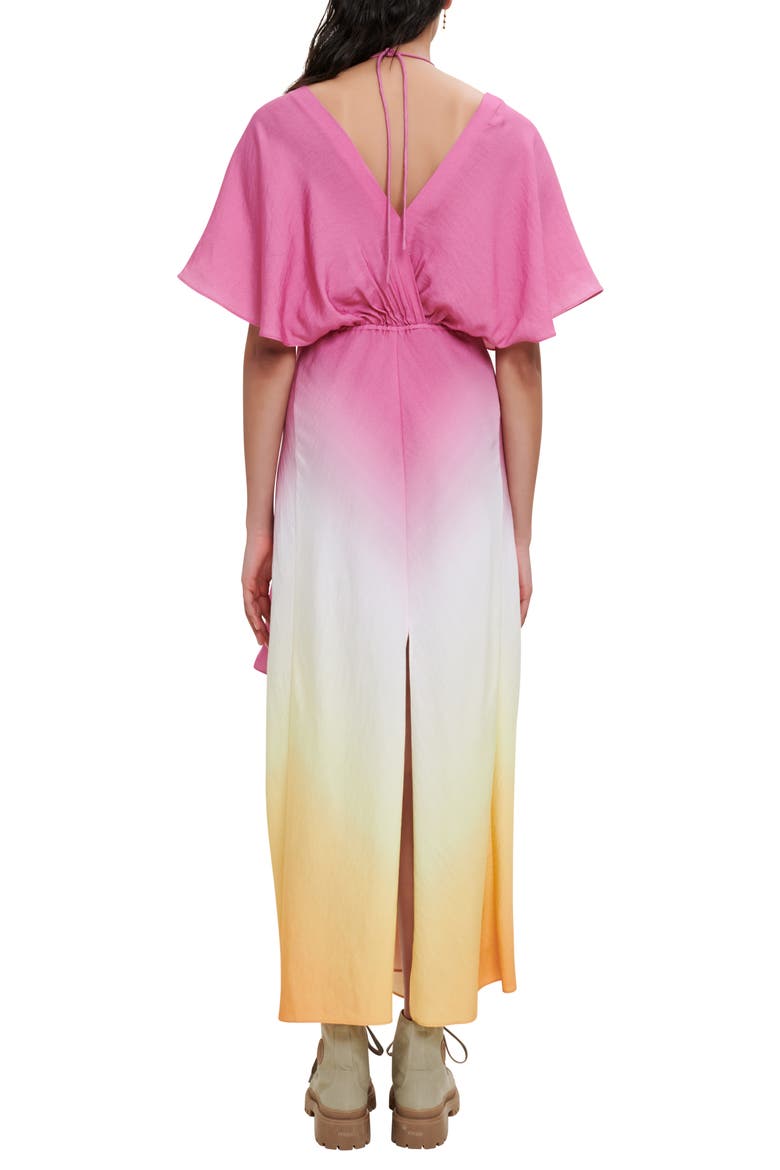 Rachelly Dip Dye Batwing Sleeve Midi Dress, Alternate, color, CANDY PINK