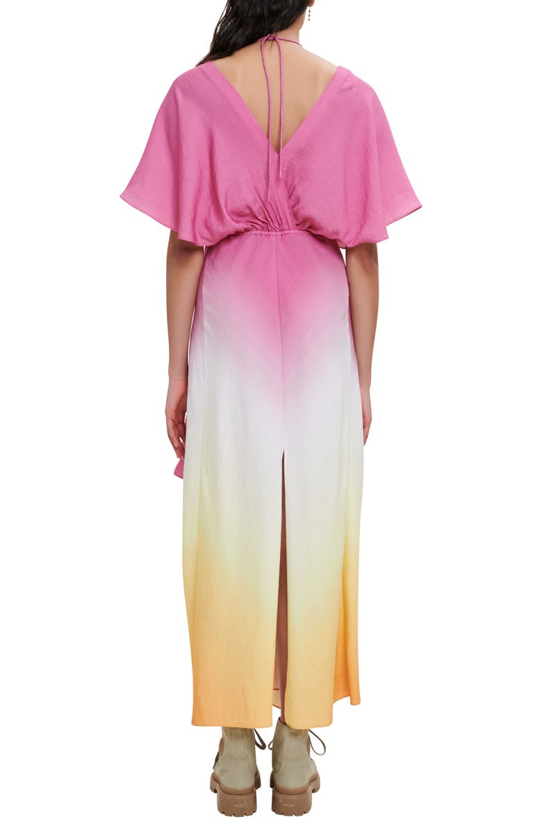 maje Rachelly Dip Dye Batwing Sleeve Midi Dress, Alternate, color, 
