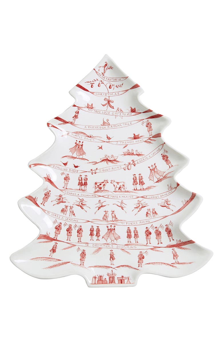 Juliska Country Estate Winter Frolic Ruby Tree Platter, Main, color, Red