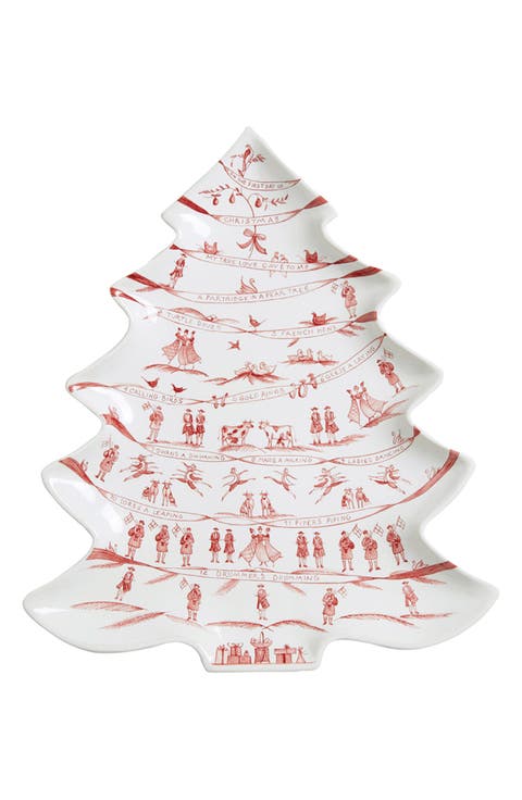 Country Estate Winter Frolic Ruby Tree Platter