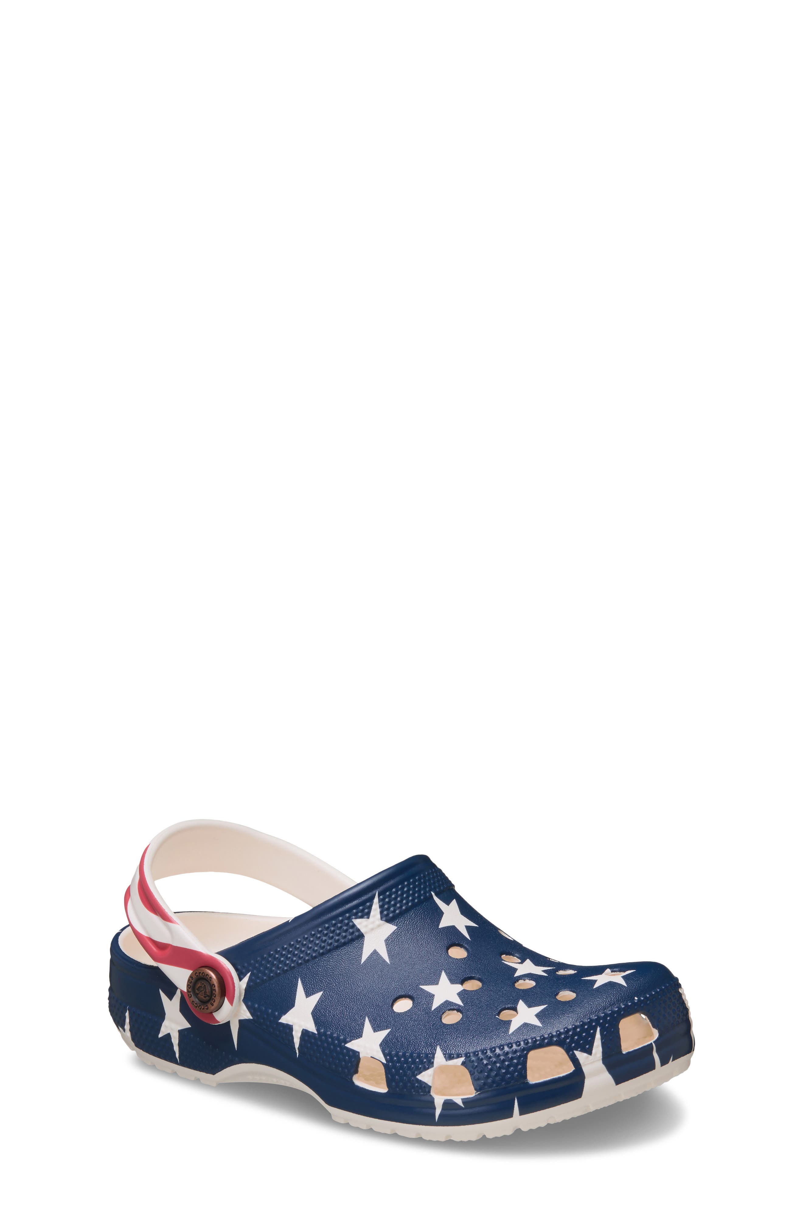 CROCS Kids' Classic American Flag Clog, Main, color, 
