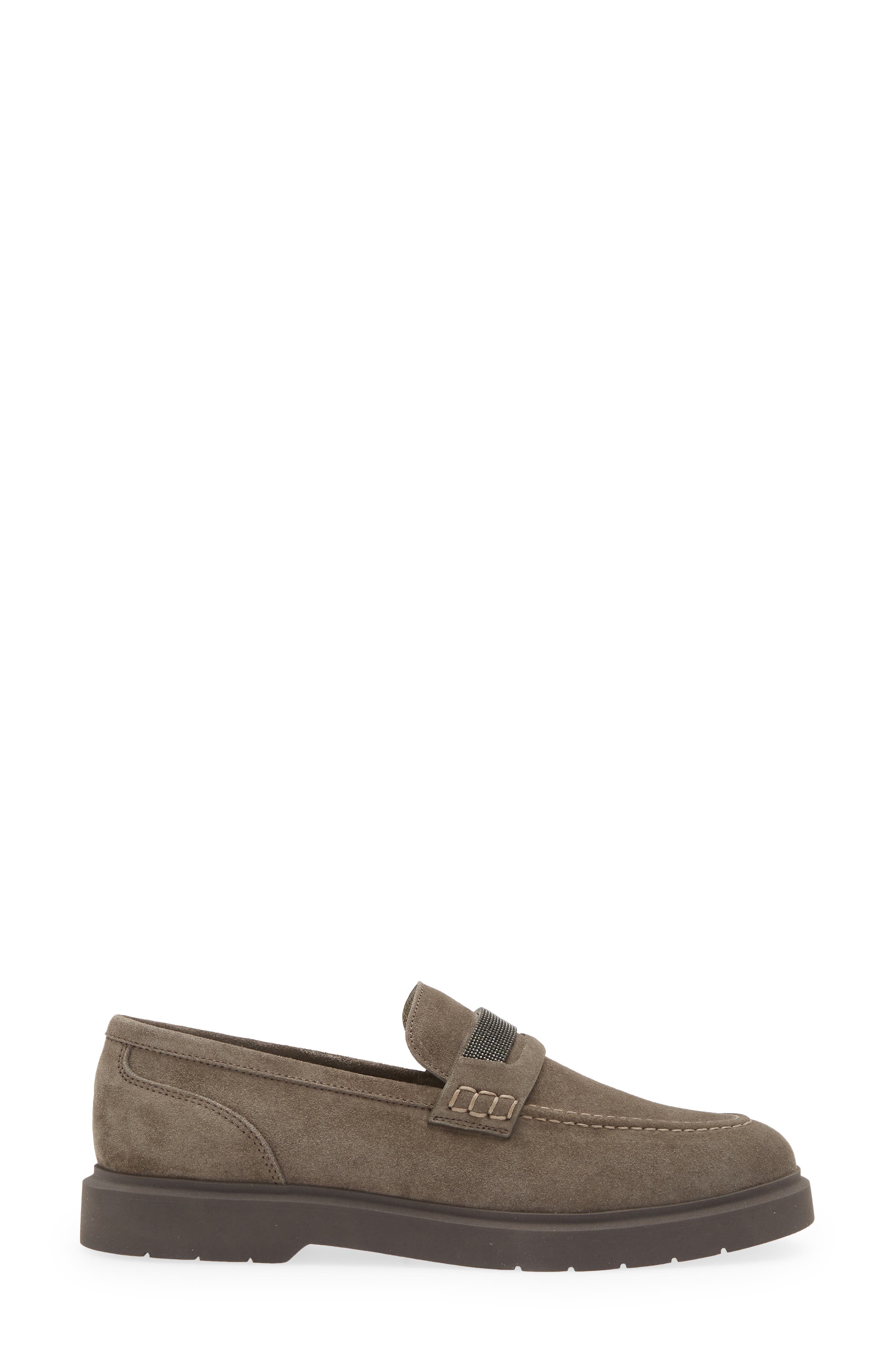 Brunello Cucinelli Monili Trim Loafer, Alternate, color, C8212 Dark Grey