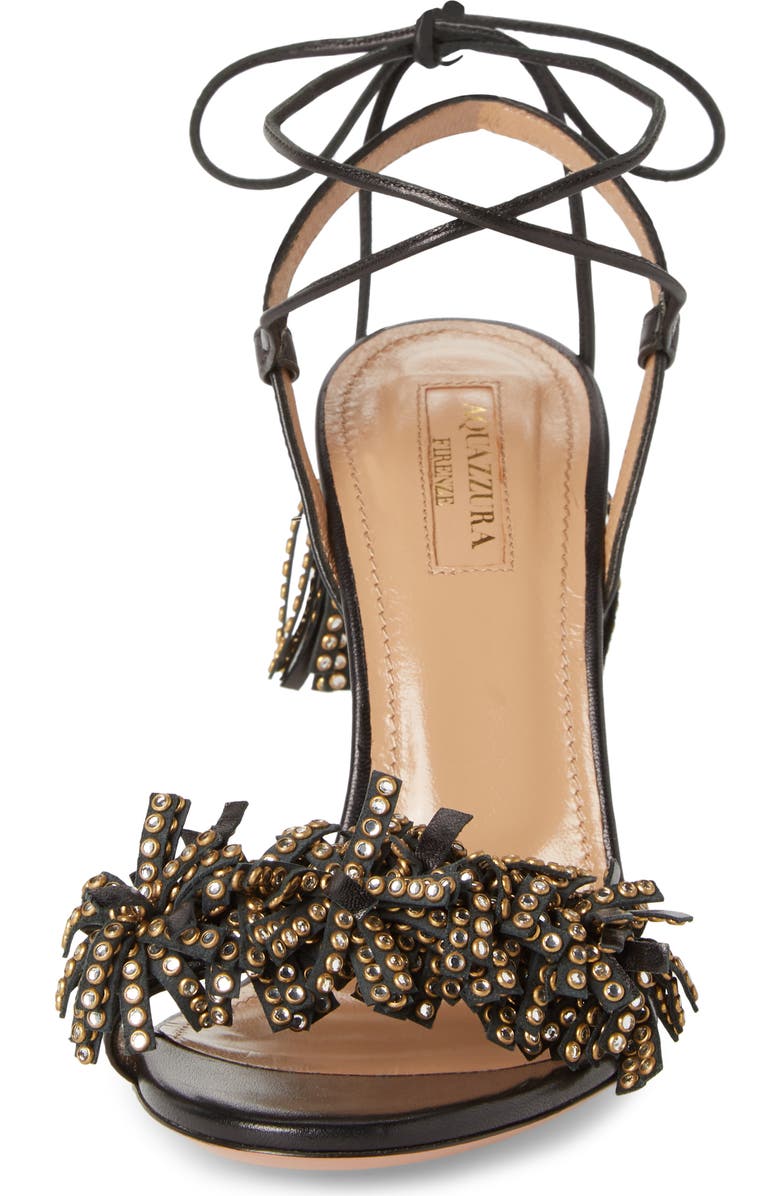 Aquazzura Wild Crystal Fringe Sandal, Alternate, color,