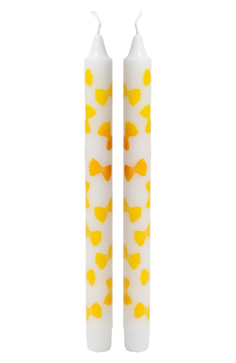 doiy The Dolce Vita Collection 2-Pack Farfalle Taper Candles, Main, color, Yellow