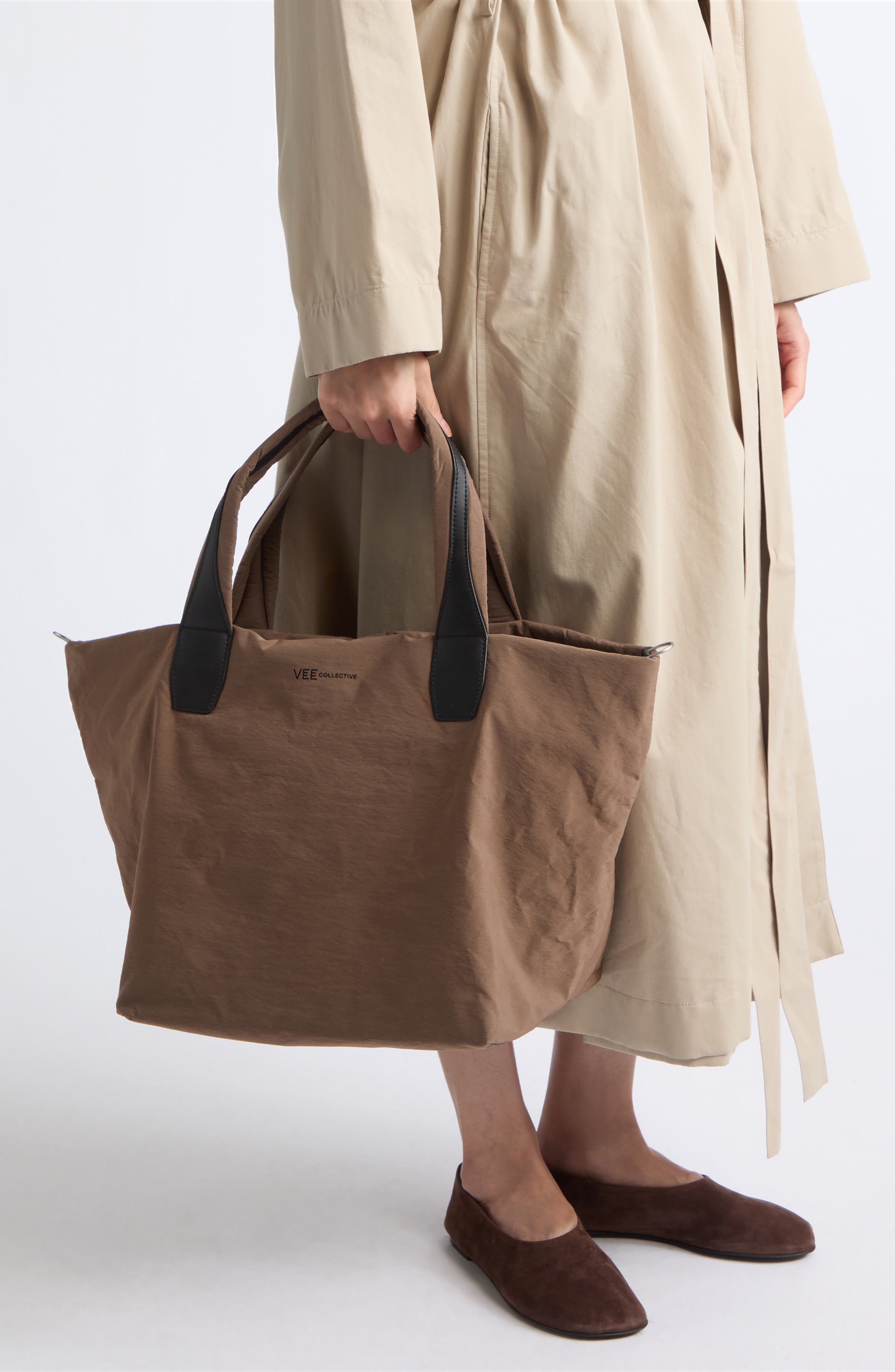 Medium Essence Mink Trench Tote, Main, color, MINK BRW
