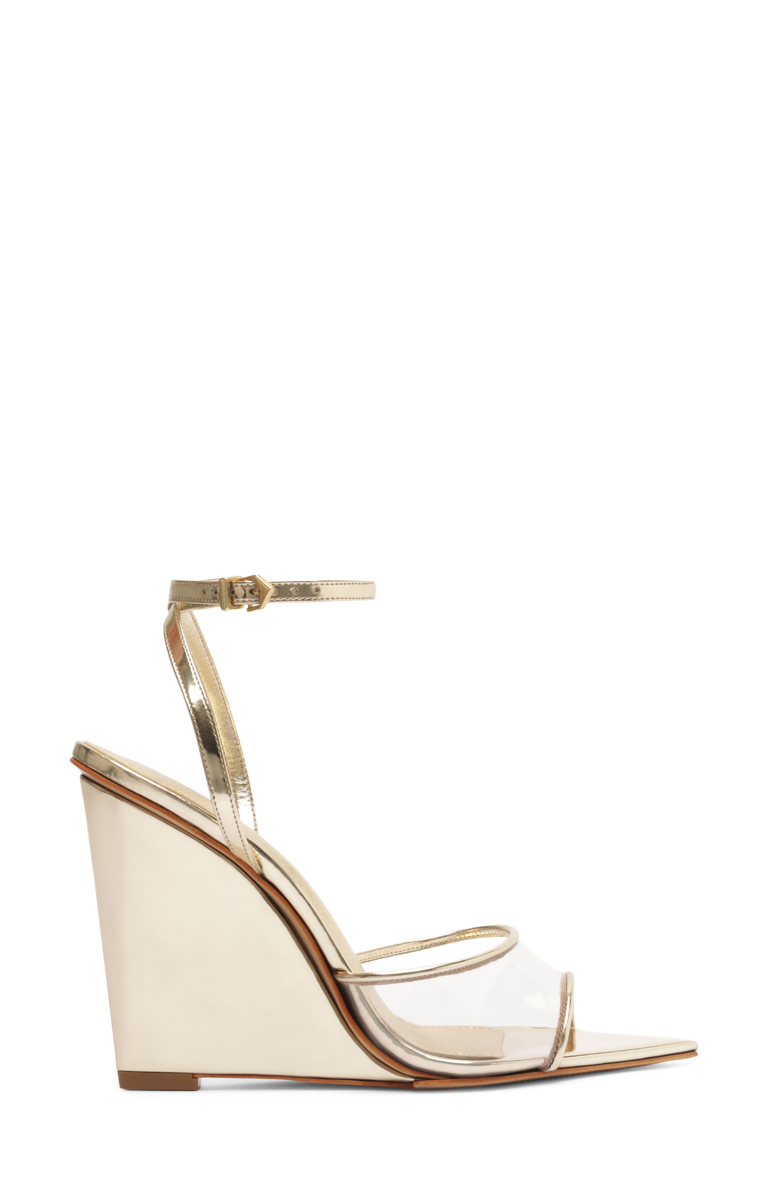 Elodie Ankle Strap Wedge Sandal, Alternate, color, PLATINUM