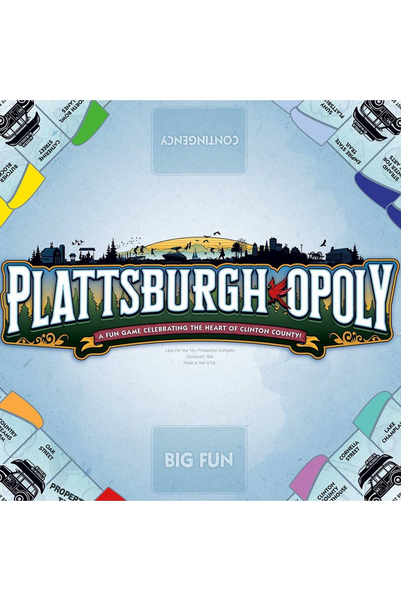Plattsburgh Opoly Board Game, Alternate, color, Multicolored