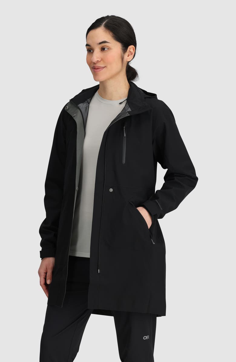 Outdoor Research Aspire 3L Waterproof & Windproof Jacket, Alternate, color, Black