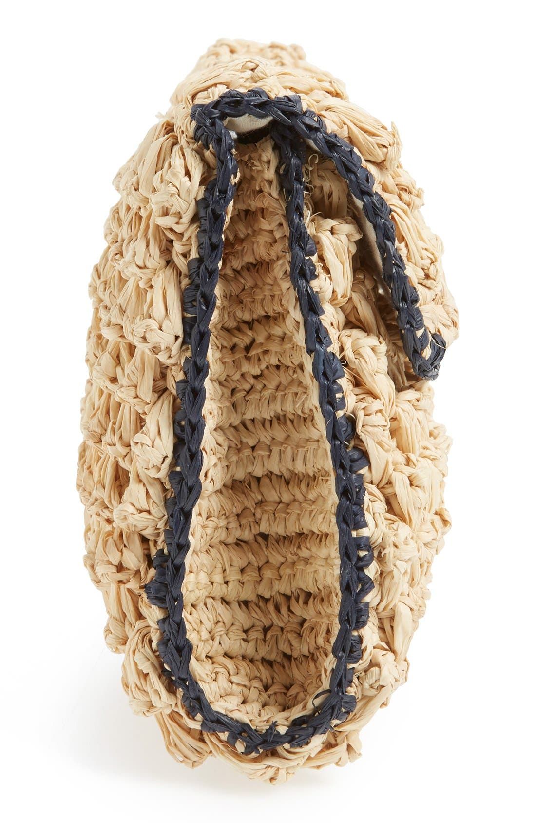 'Dani' Woven Raffia Flap Clutch, Alternate, color, NATURAL