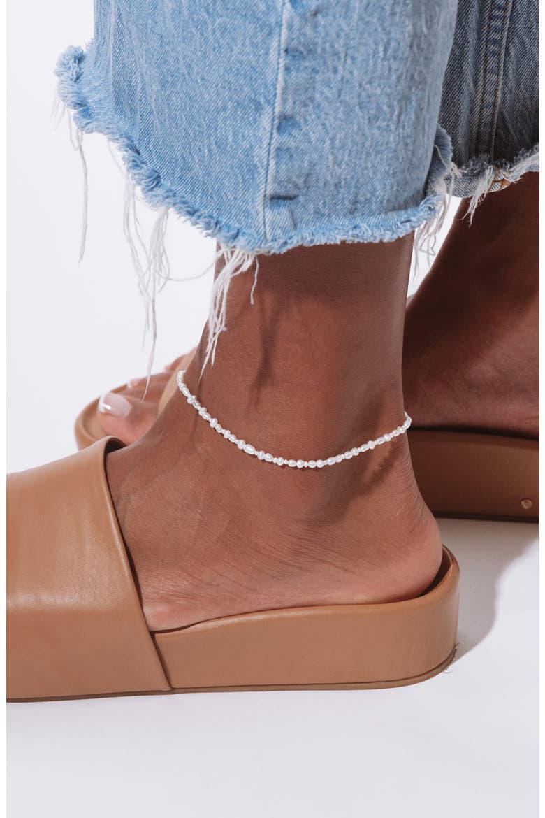 Bowie Freshwater Pearl Anklet, Alternate, color, IVORY