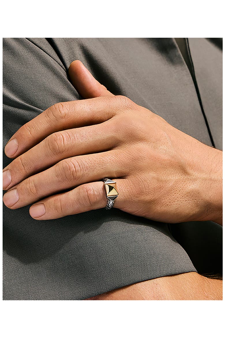 Icon Stud Ring, Alternate, color, SILVER AND GOLD