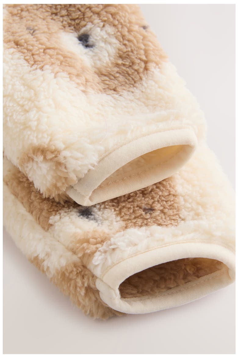 Bear Print Hooded Fleece Jacket, Alternate, color, NEUTRAL